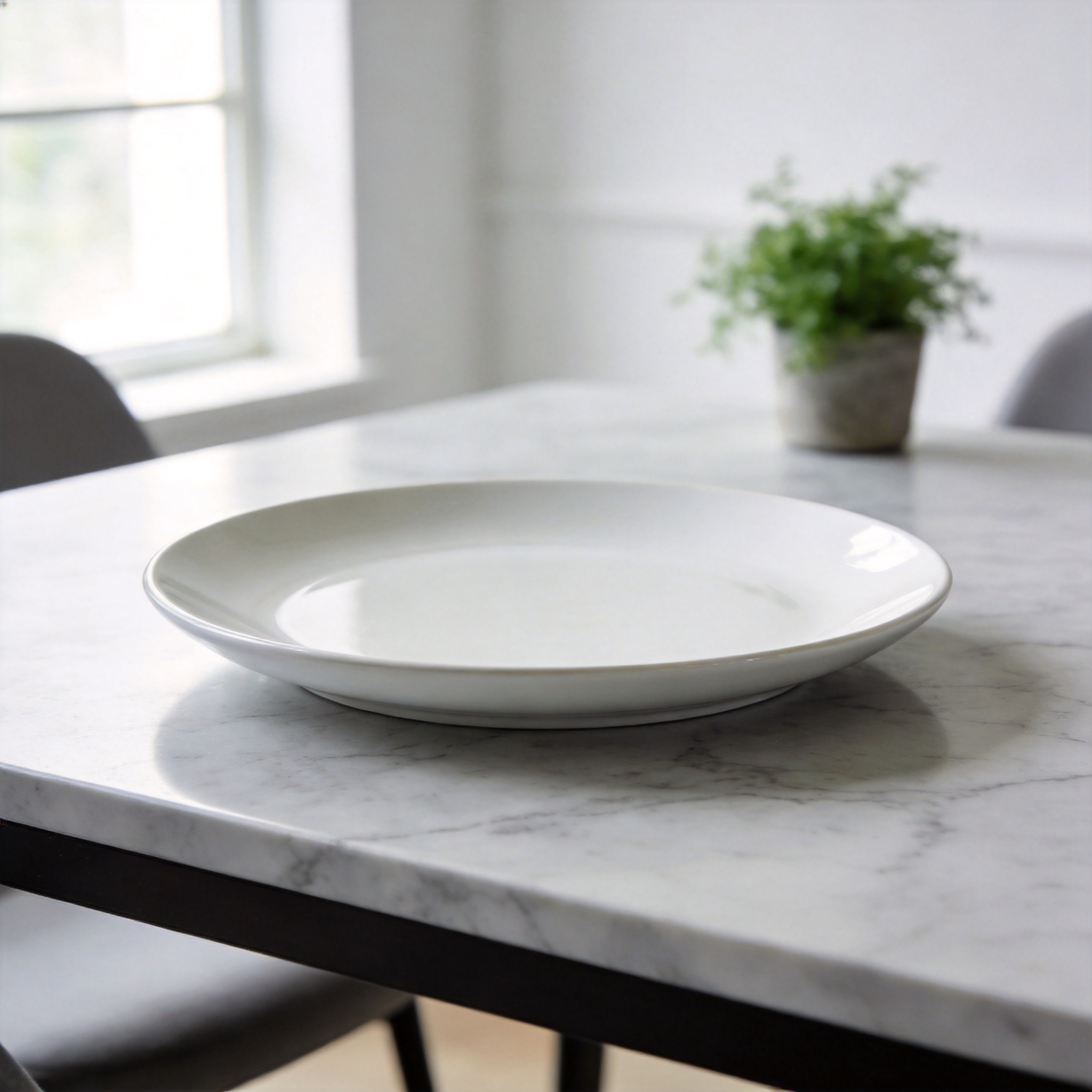 Classic White Ceramic Dinner Plate