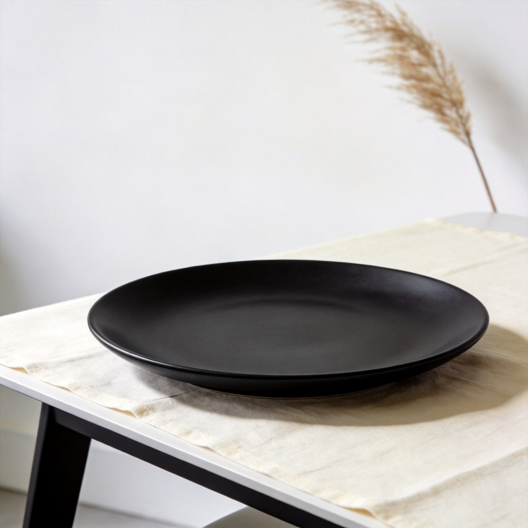 Matte Black Ceramic Dinner Plate