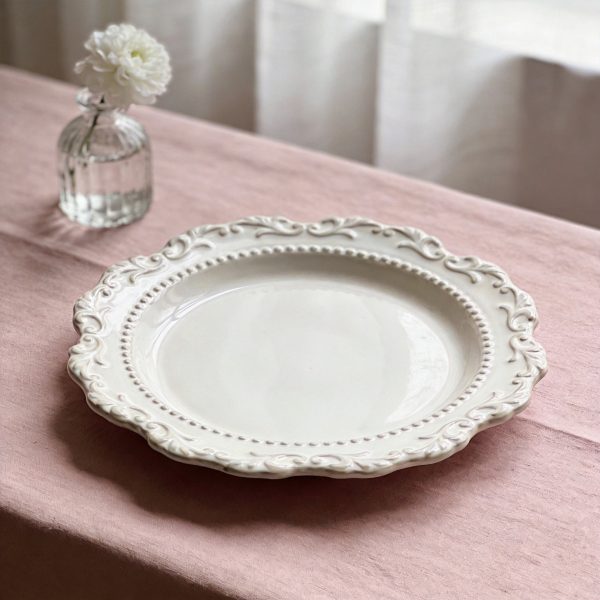 Scalloped Edge Decorative Ceramic Plate